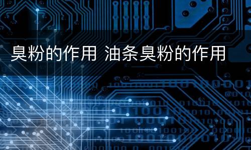 臭粉的作用 油条臭粉的作用