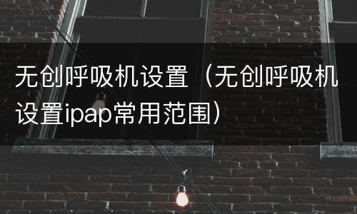 无创呼吸机设置（无创呼吸机设置ipap常用范围）