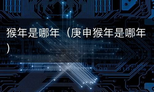 猴年是哪年（庚申猴年是哪年）