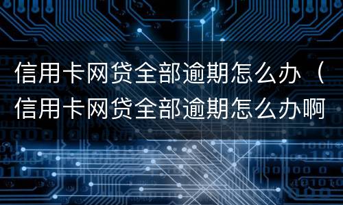 信用卡网贷全部逾期怎么办（信用卡网贷全部逾期怎么办啊）