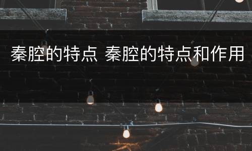 秦腔的特点 秦腔的特点和作用