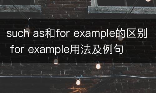 such as和for example的区别 for example用法及例句