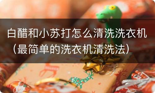 白醋和小苏打怎么清洗洗衣机（最简单的洗衣机清洗法）