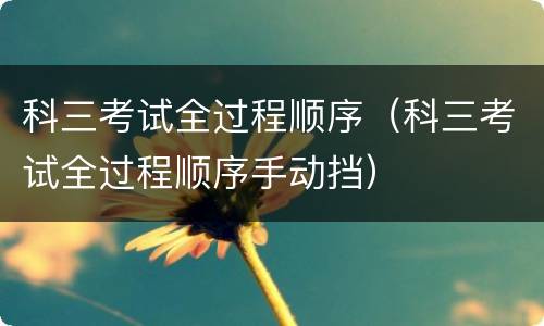 科三考试全过程顺序（科三考试全过程顺序手动挡）