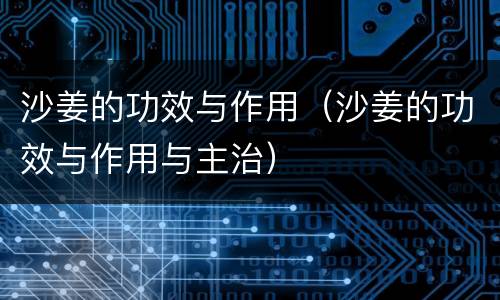 沙姜的功效与作用（沙姜的功效与作用与主治）