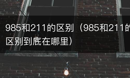 985和211的区别（985和211的区别到底在哪里）