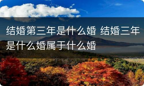 结婚第三年是什么婚 结婚三年是什么婚属于什么婚