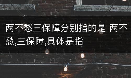 两不愁三保障分别指的是 两不愁,三保障,具体是指