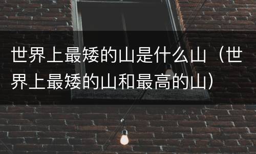 世界上最矮的山是什么山（世界上最矮的山和最高的山）