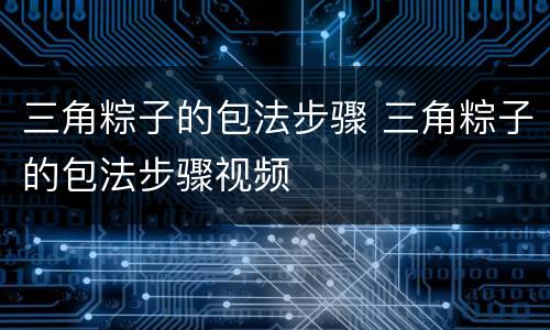 三角粽子的包法步骤 三角粽子的包法步骤视频