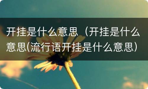 开挂是什么意思（开挂是什么意思(流行语开挂是什么意思）