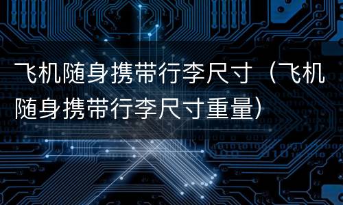 飞机随身携带行李尺寸（飞机随身携带行李尺寸重量）