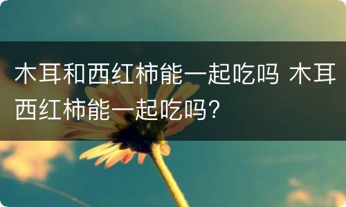木耳和西红柿能一起吃吗 木耳西红柿能一起吃吗?