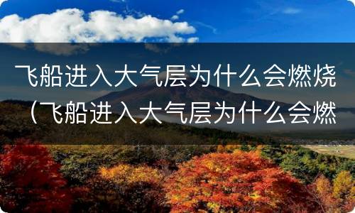 飞船进入大气层为什么会燃烧（飞船进入大气层为什么会燃烧呢）