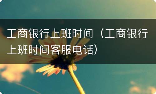 工商银行上班时间（工商银行上班时间客服电话）