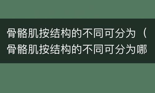 骨骼肌按结构的不同可分为（骨骼肌按结构的不同可分为哪些）