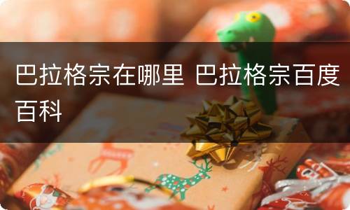 巴拉格宗在哪里 巴拉格宗百度百科