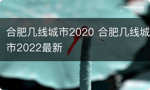 合肥几线城市2020 合肥几线城市2022最新
