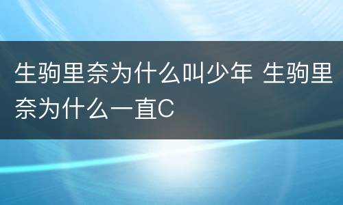 生驹里奈为什么叫少年 生驹里奈为什么一直C