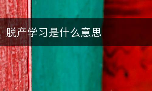 脱产学习是什么意思