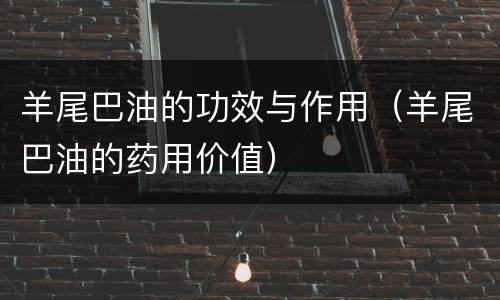 羊尾巴油的功效与作用（羊尾巴油的药用价值）