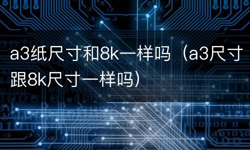 a3纸尺寸和8k一样吗（a3尺寸跟8k尺寸一样吗）
