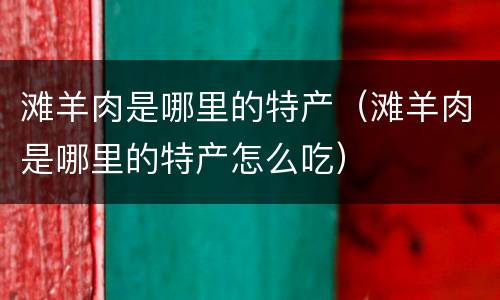滩羊肉是哪里的特产（滩羊肉是哪里的特产怎么吃）