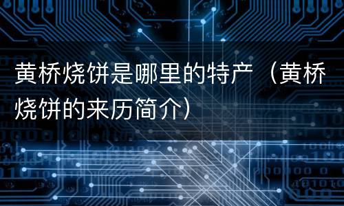 黄桥烧饼是哪里的特产（黄桥烧饼的来历简介）