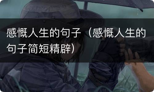 感慨人生的句子（感慨人生的句子简短精辟）