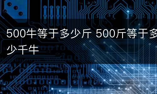 500牛等于多少斤 500斤等于多少千牛