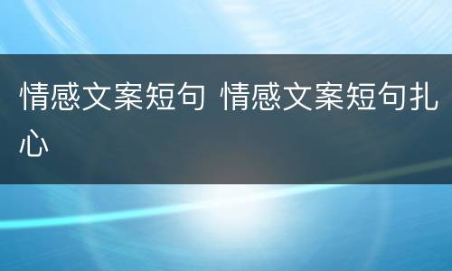 情感文案短句 情感文案短句扎心