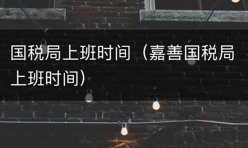 国税局上班时间（嘉善国税局上班时间）