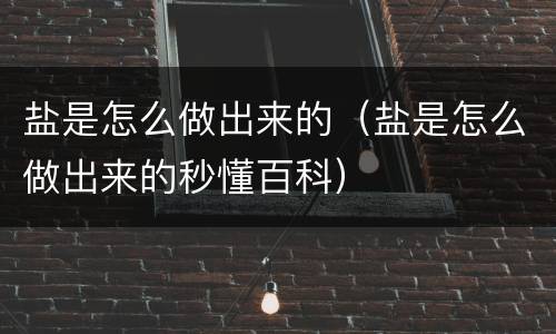 盐是怎么做出来的（盐是怎么做出来的秒懂百科）