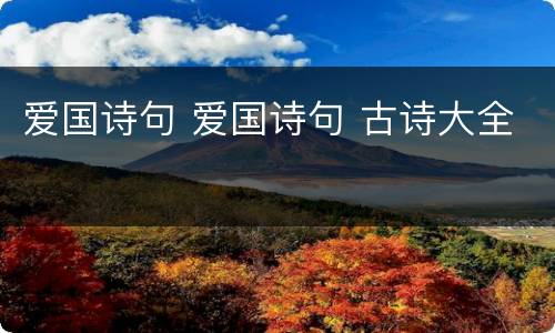 爱国诗句 爱国诗句 古诗大全