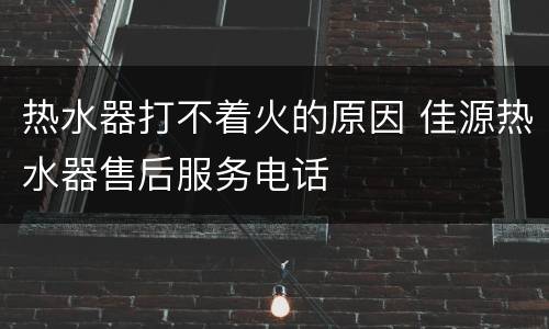 热水器打不着火的原因 佳源热水器售后服务电话