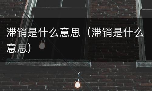 滞销是什么意思（滞销是什么意思）