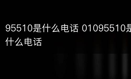 95510是什么电话 01095510是什么电话