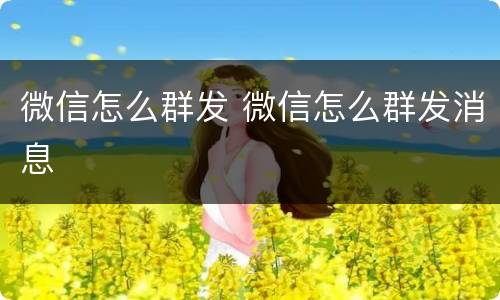 微信怎么群发 微信怎么群发消息