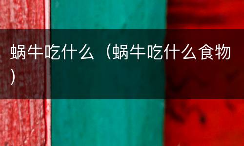 蜗牛吃什么（蜗牛吃什么食物）