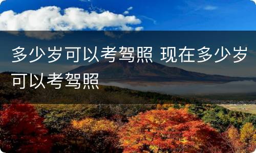 多少岁可以考驾照 现在多少岁可以考驾照