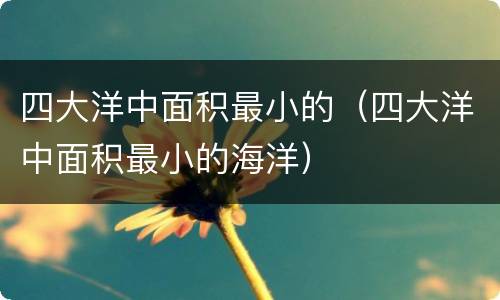 四大洋中面积最小的（四大洋中面积最小的海洋）