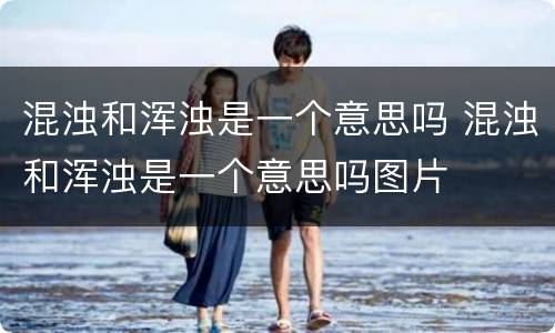 混浊和浑浊是一个意思吗 混浊和浑浊是一个意思吗图片