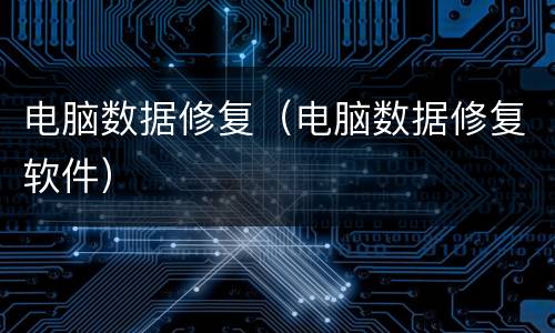 电脑数据修复（电脑数据修复软件）