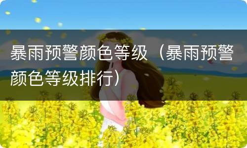 暴雨预警颜色等级（暴雨预警颜色等级排行）