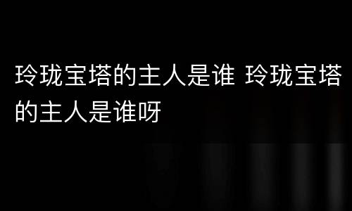 玲珑宝塔的主人是谁 玲珑宝塔的主人是谁呀