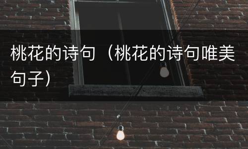 桃花的诗句（桃花的诗句唯美句子）