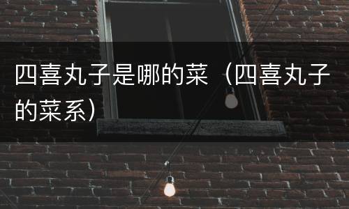 四喜丸子是哪的菜（四喜丸子的菜系）