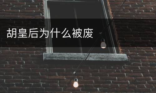 胡皇后为什么被废