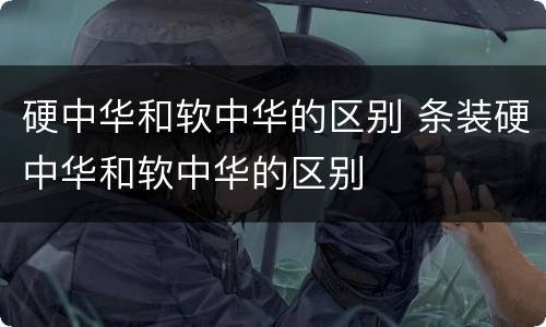 硬中华和软中华的区别 条装硬中华和软中华的区别