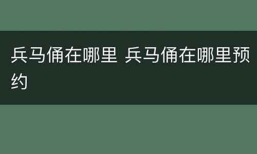 兵马俑在哪里 兵马俑在哪里预约